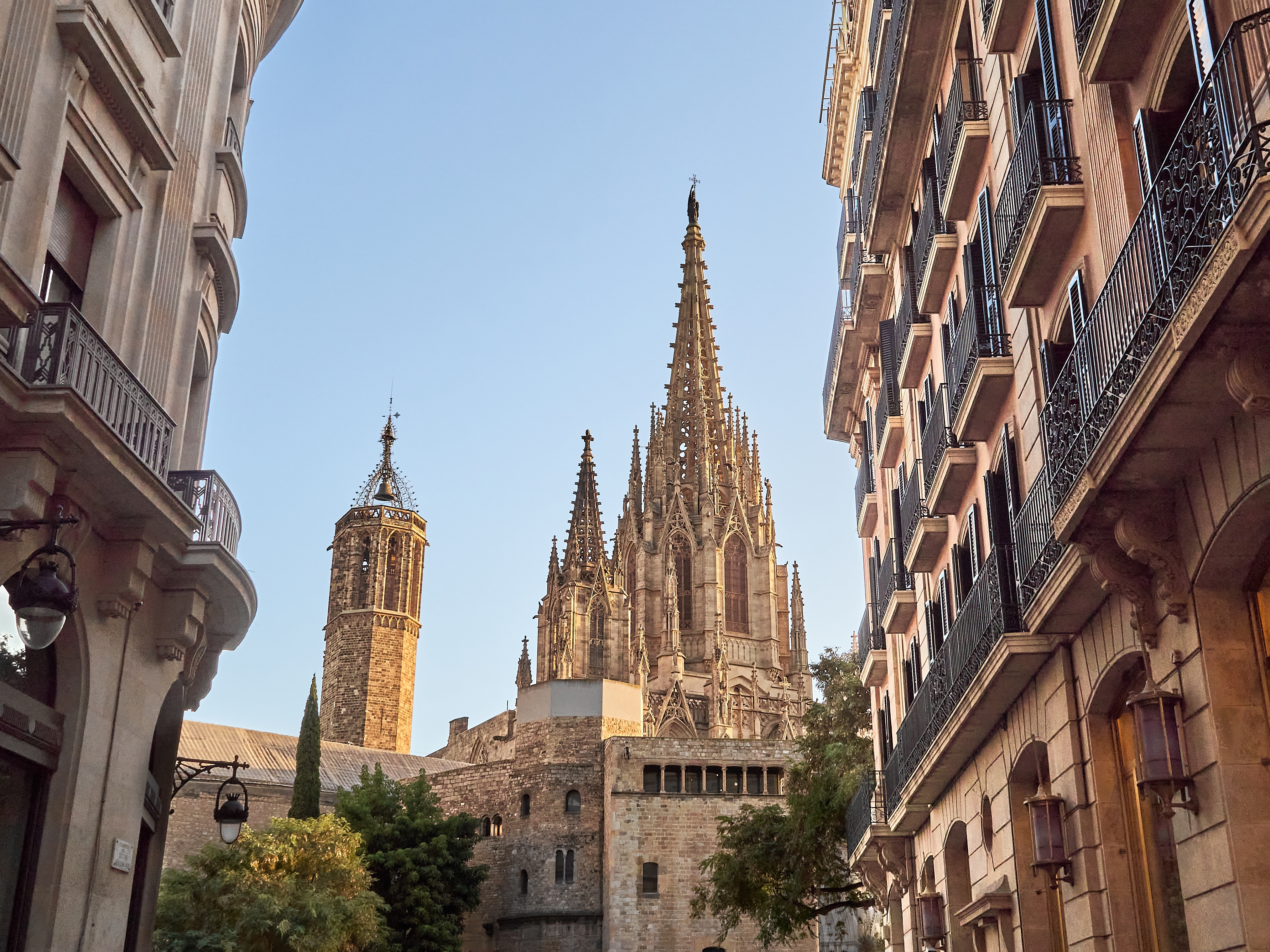 The cathedral in Gothic Quarter in Barcelona, Spain