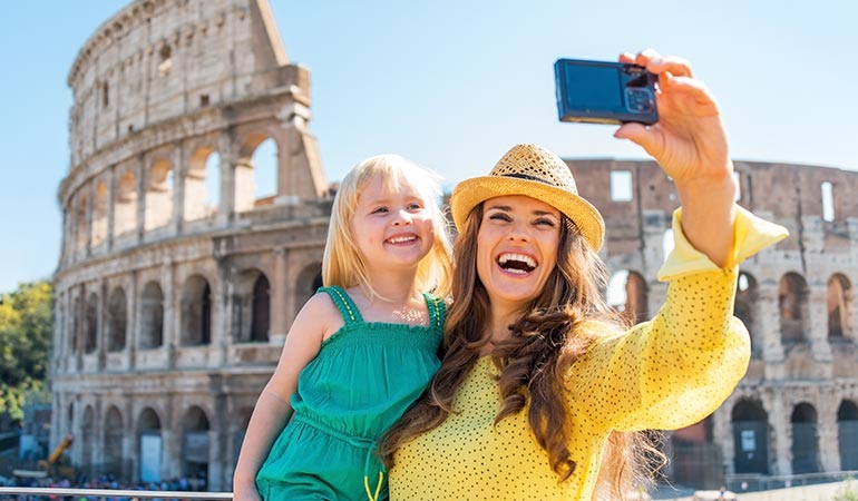 europe with kids colosseum