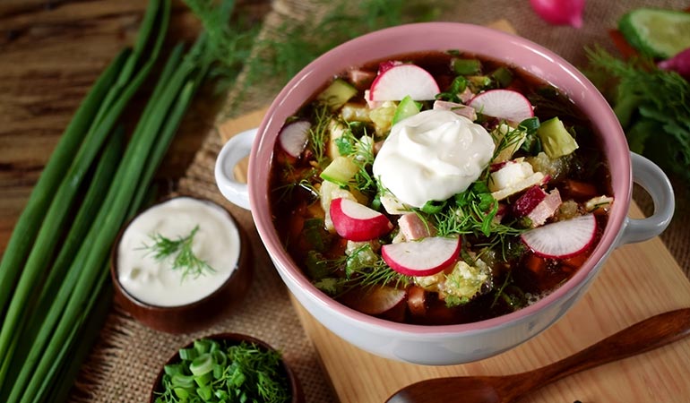 popular russian food okroshka 