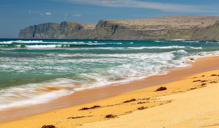 Iceland attractions Raudasandur Beach