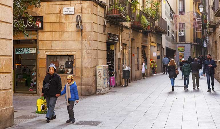 El Raval area Barcelona streets