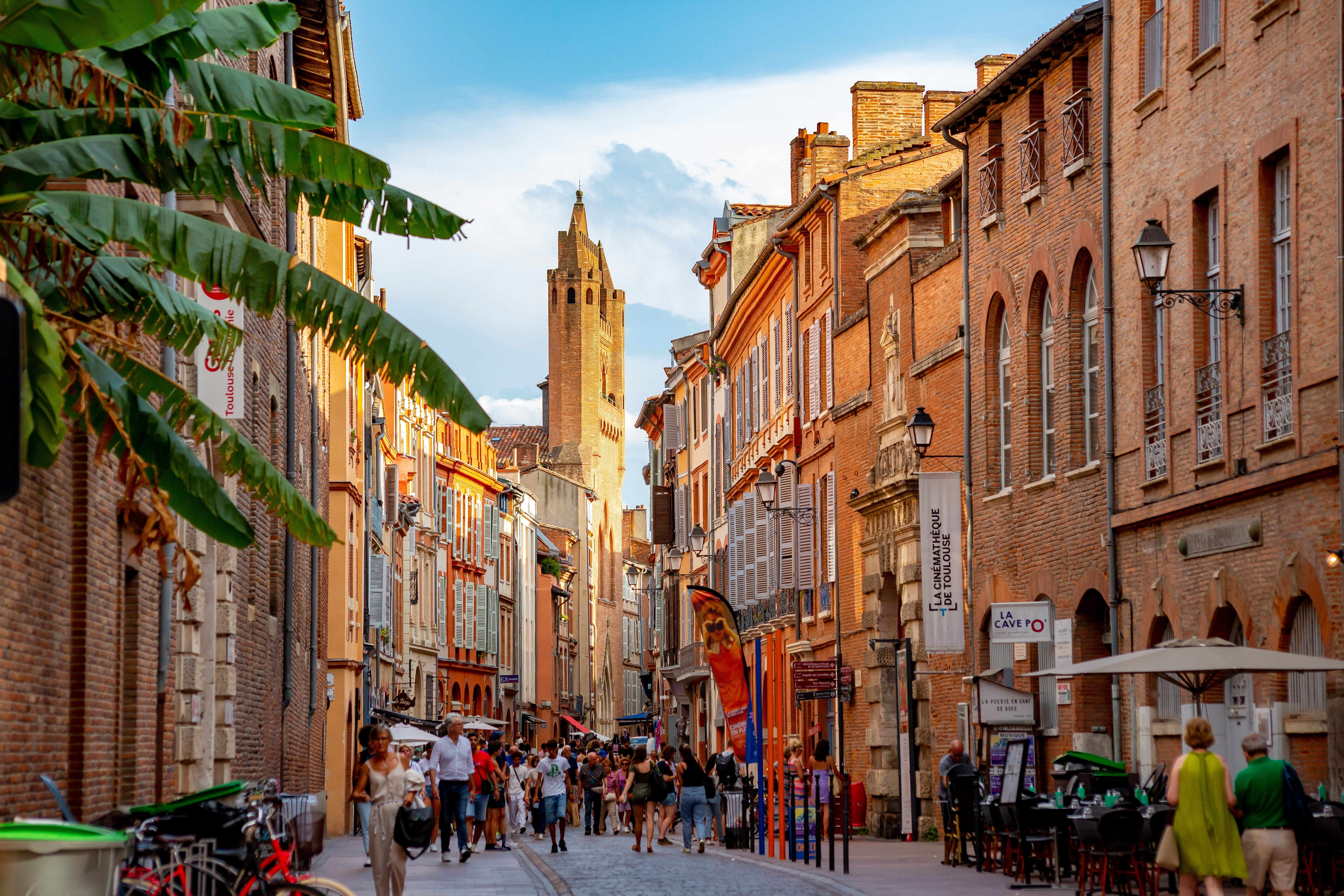 People walking in the Old Town in Toulouse, France