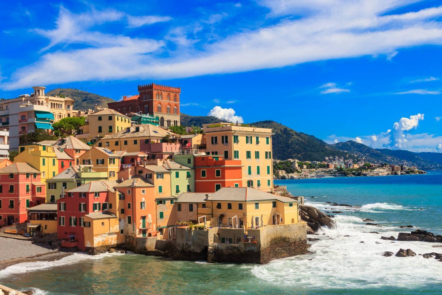 Hot air balloon flying over Ponte Vecchio over Arno river in Florence, Italy