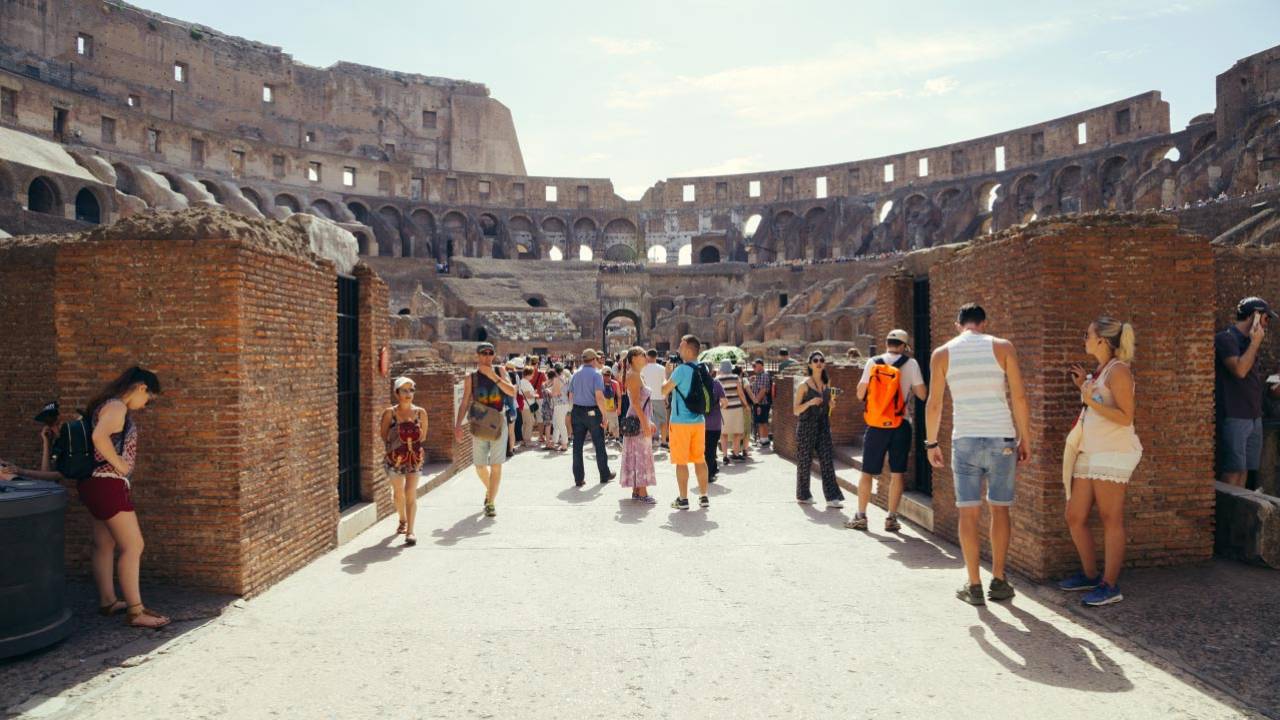 Visitors on 3rd floor of Colosseum
