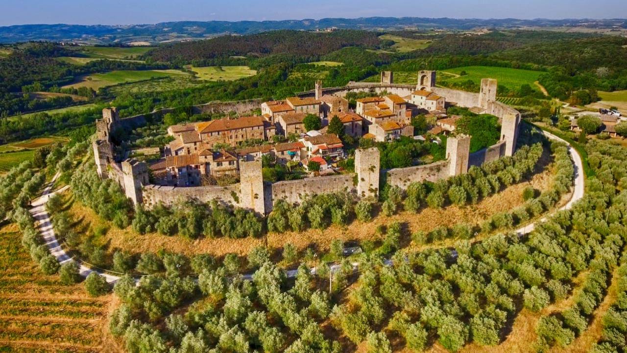 Aerial view from Monteriggioni
