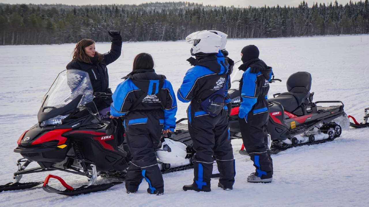 Snowmobile Safari Winter Tour & Barbeque - 1 Hour Driving - Small Group
