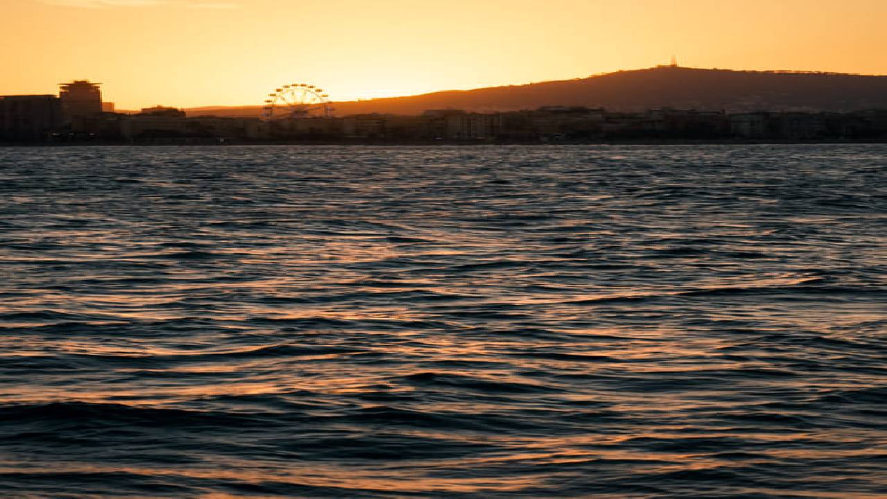 Sunset on a catamaran