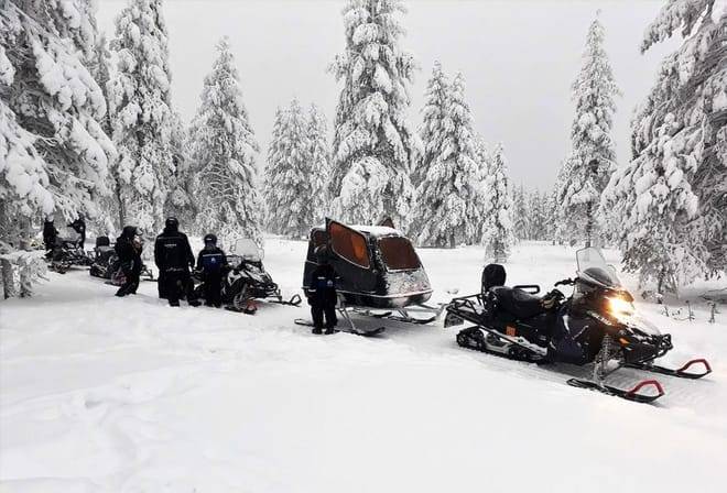 Taste of electric snowmobiling safari, Rovaniemi
