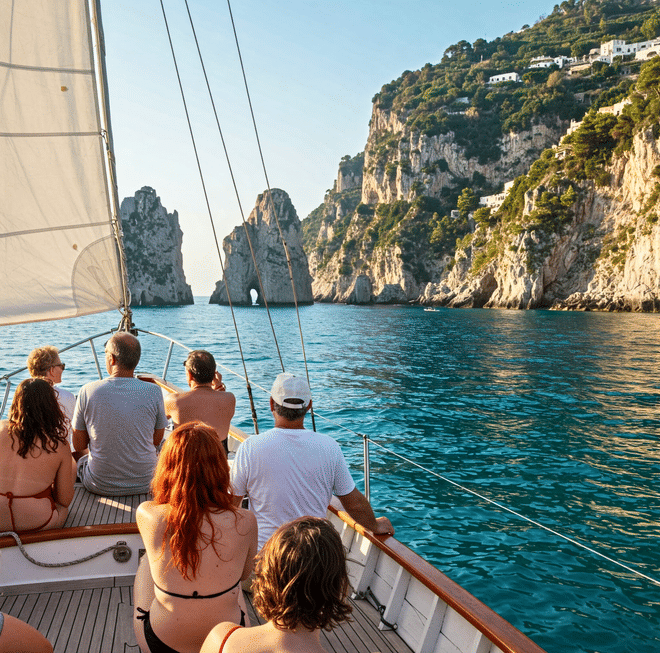 Voucher for Capri from Naples: Includes Hydrofoil and Boat Tour of the Island with Stop at Blue Grotto